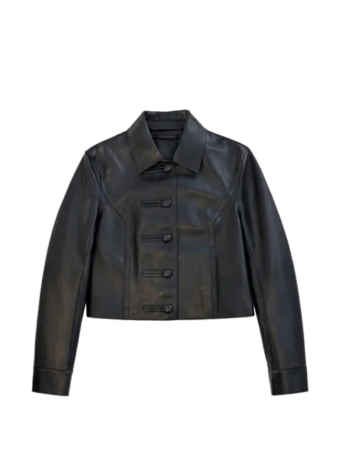 STAND STUDIO buttoned leather jacket Black 666847012
