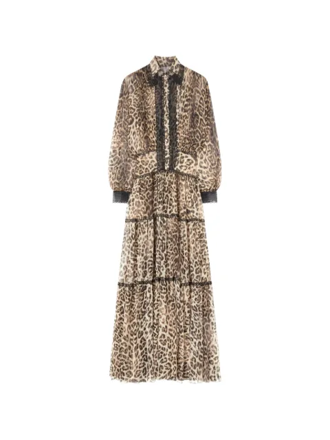 Ermanno Scervino leopard print lace dress Neutrals D482Q380APCSYEO