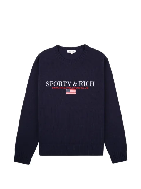 Sporty & Rich S&R Nautical crewneck graphic sweatshirt Blue WS08663177BL106