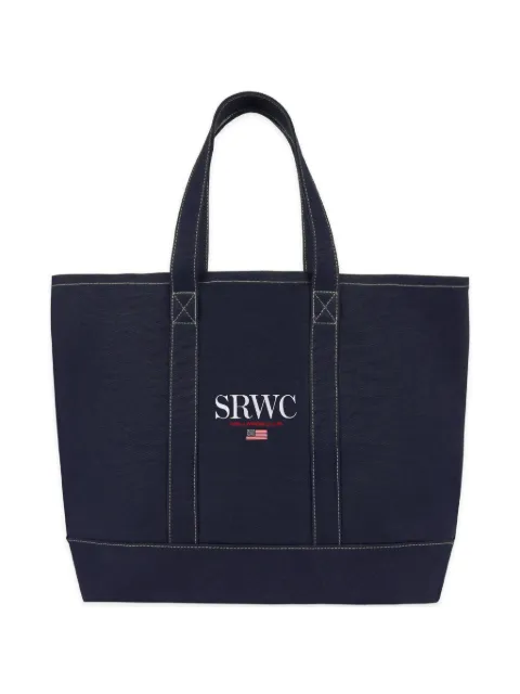 Sporty & Rich logo graphic tote bag Blue BA00663177BL106