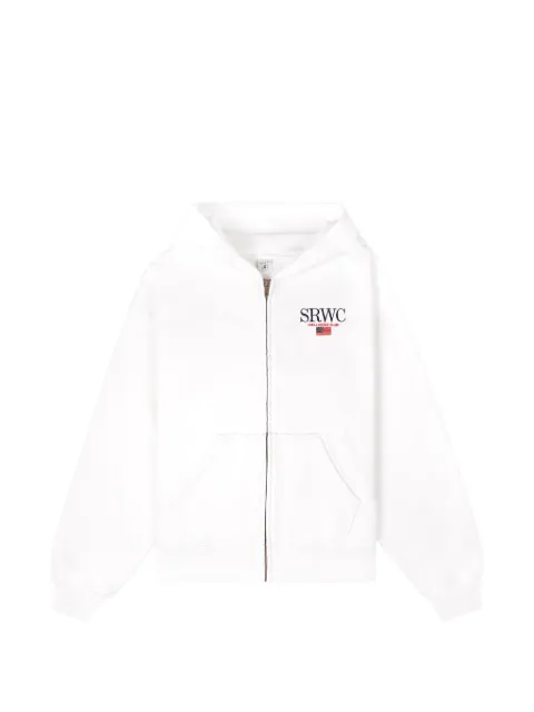 Sporty & Rich zipped hooded sweatshirt White ST08863177WH01