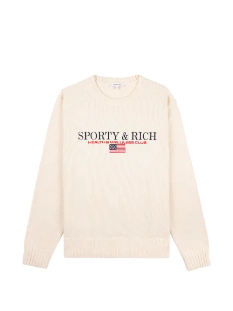 Sporty & Rich logo knitted jumper Neutrals WS08663177WH37