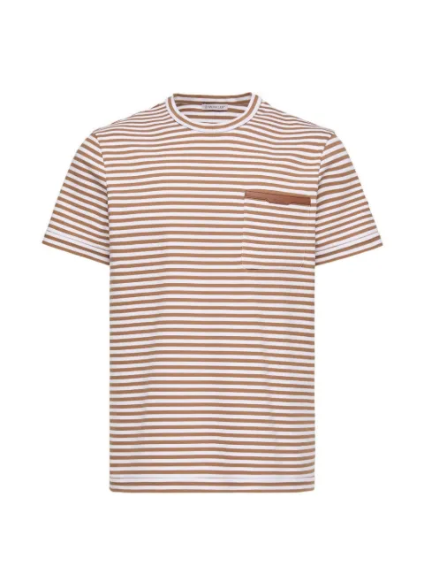 Moncler striped T-shirt Brown L10918C0002489BBE