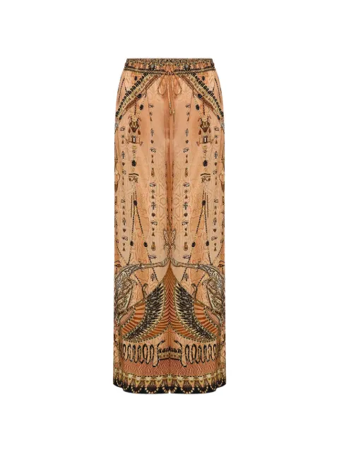 Camilla kingdom hieroglyphs printed trousers Neutrals 00030520