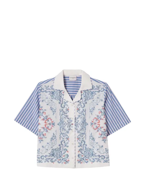 Claudie Pierlot stripe-pattern cotton shirt White CFPCM00573