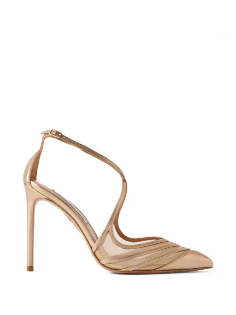 Aquazzura t-strap leather pumps Pink AANHIGP0NWMLCO