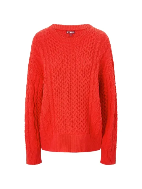 STAUD Tracy cable-knit sweater Red R24P3117CA