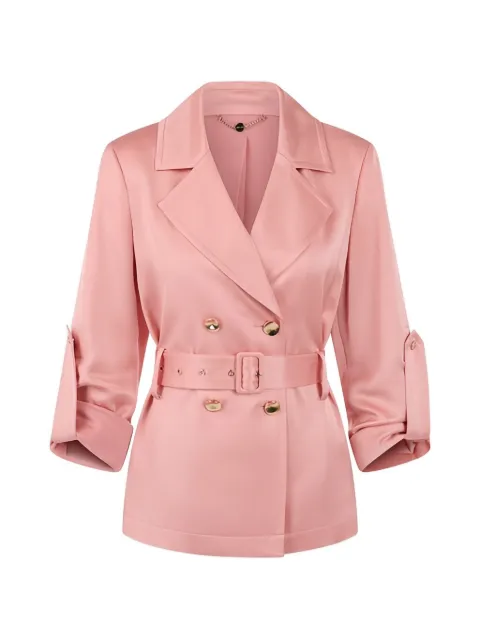 MARCCAIN double-breasted satin blazer Neutrals AC3110W46