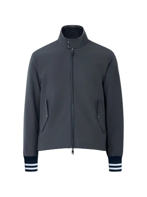 Moncler striped cuffs zip jacket Grey L10911A000725983X