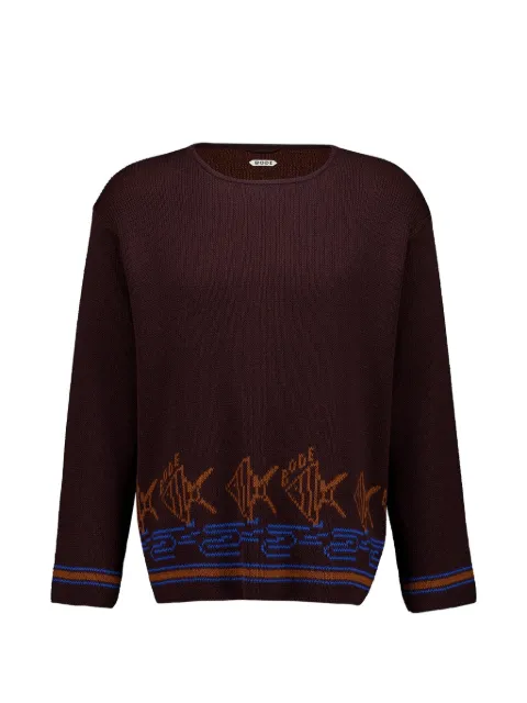 BODE school fish cotton knitwear Brown MRS26KT006