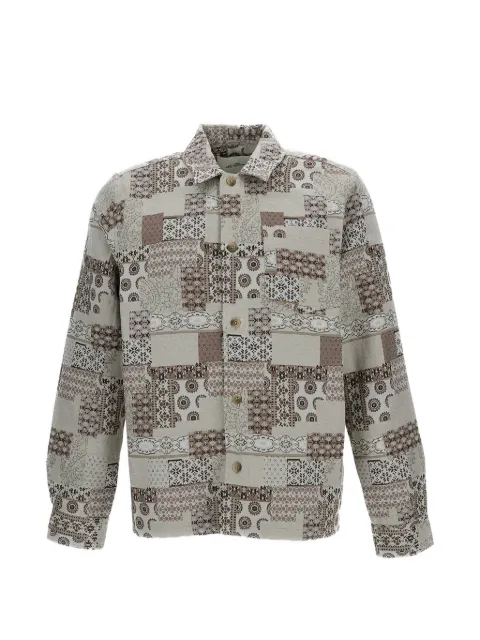 Les Deux patchwork patterned shirt jacket Neutrals 1001514815