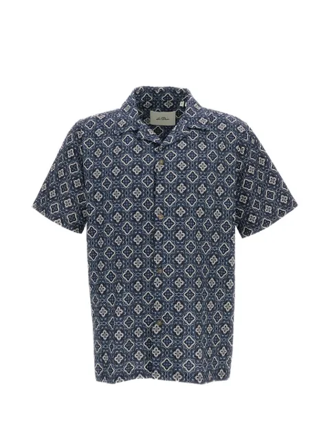 Les Deux Lukas Arabesque short-sleeve shirt Blue 1001372435
