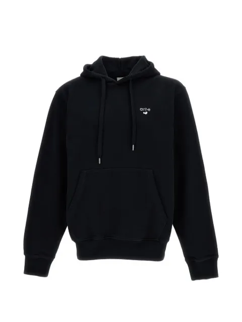 Arte Antwerp logo-embroidered drawstring hoodie Black SS26133H