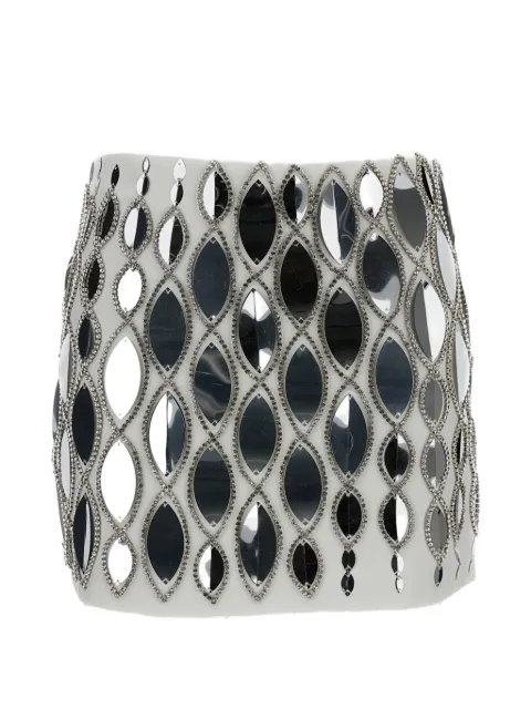 DES PHEMMES crystal-embellished mini skirt White D207MSD0960