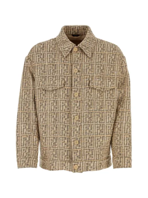 FENDI FF-motif shirt jacket Neutrals FW1311AR5U