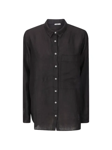 M.S.M. chest-pocket linen shirt Black W305
