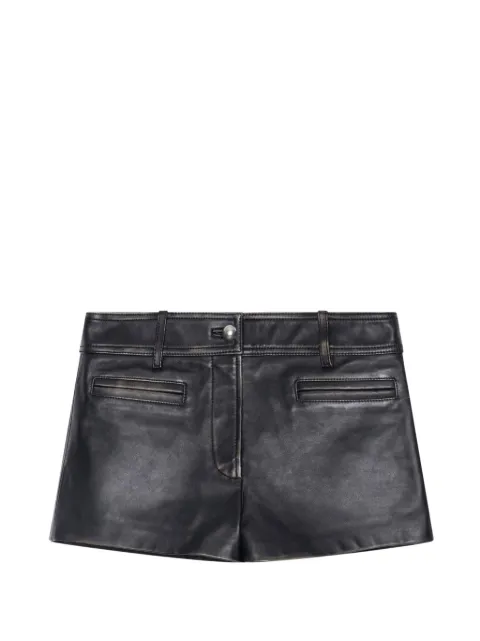 STAND STUDIO Odessa button leather shorts Black 666687995