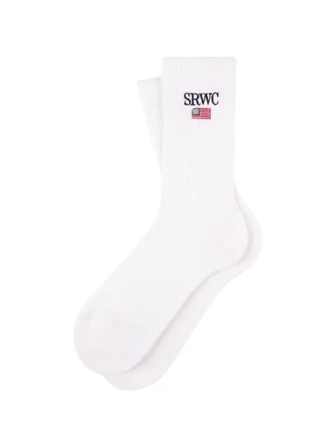 Sporty & Rich ribbed logo socks White AC07363185WH58