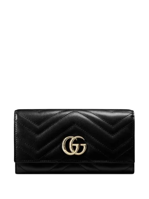 Gucci GG Marmont chevron logo wallet Black 443436AAET8