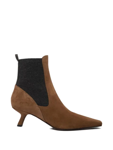 Brunello Cucinelli pull-tab suede boots Brown MZSFC3054C7495