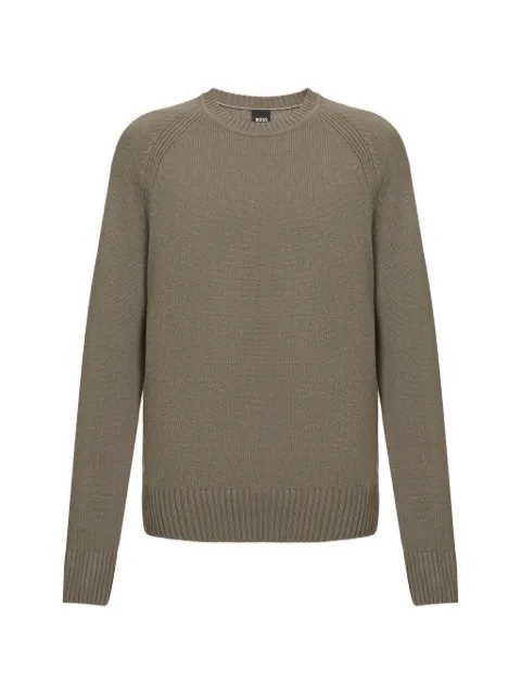 BOSS raglan-sleeve sweater Brown 50526836