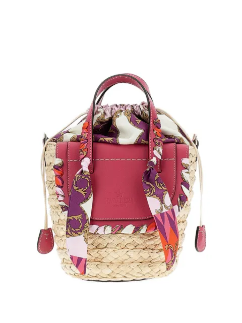 CUBA LAB scarf leather bucket bag Neutrals 8051944590142KALEIDOSMAGENTA