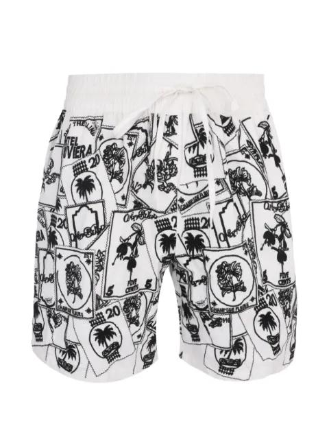 Only the Blind printed drawstring shorts White OTBBS174