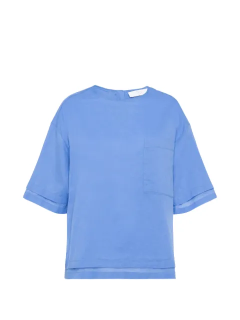 Tela front-pocket short-sleeve T-shirt Blue 020180010542