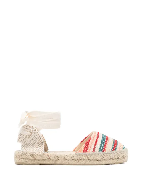 Manebi striped tie espadrilles Red Z94P0