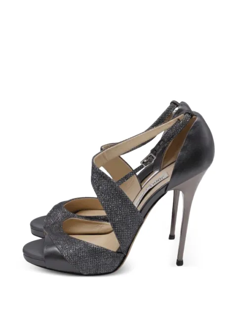 Jimmy Choo Pre-Owned glitter-embellishment sandals Grey GILTPUUSSH653238W