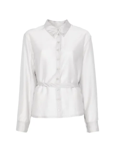 Low Classic sheer shirred blouse Grey LCPS26SR01159