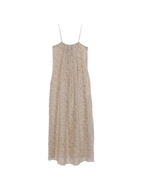 Alysi dotted ramie midi dress Neutrals 116367P6212NA