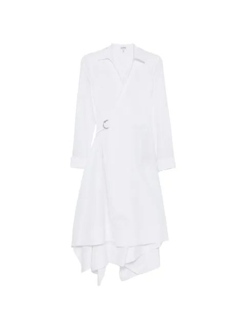 LOEWE V-neck midi dress White S359Y09XJL