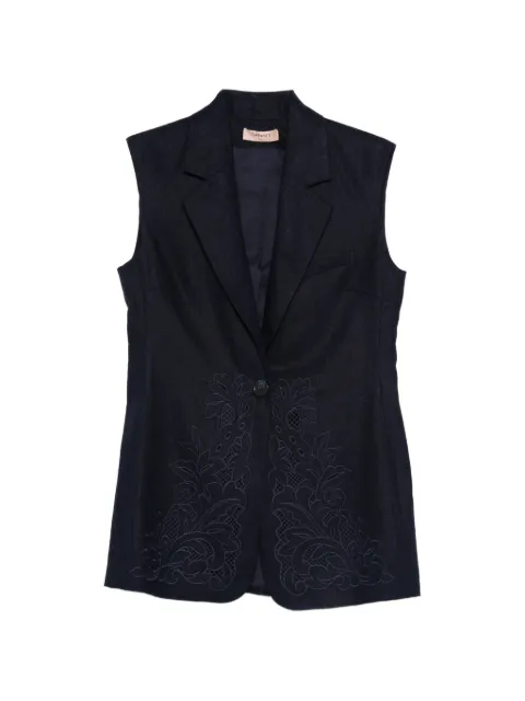 TWINSET floral sleeveless jacket Blue 261TP2314