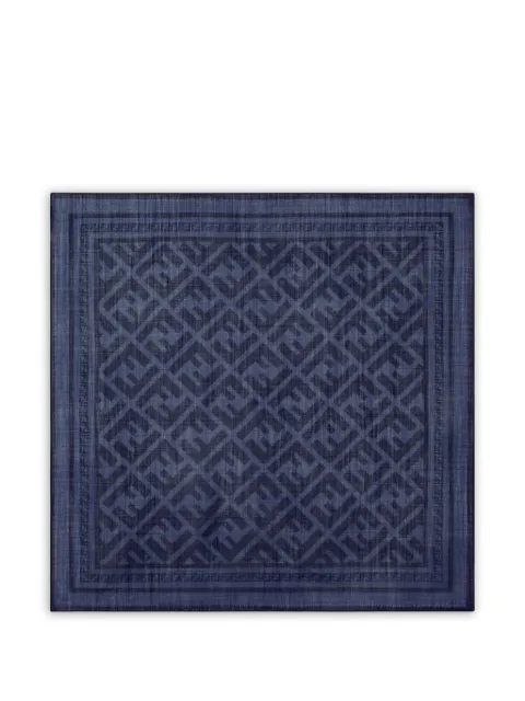 FENDI logo-pattern bandana scarf Blue FXS384AWU0