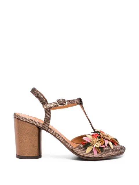 Chie Mihara Uliva flower-embellished sneakers Brown ULIVA