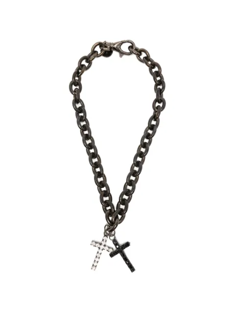 Emporio Armani Pre-Owned 2000s cross-pendant necklace Brown GA180AOO