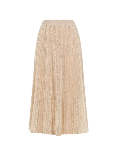 Ermanno Scervino pleated lace skirt Neutrals D482O761FDUCX