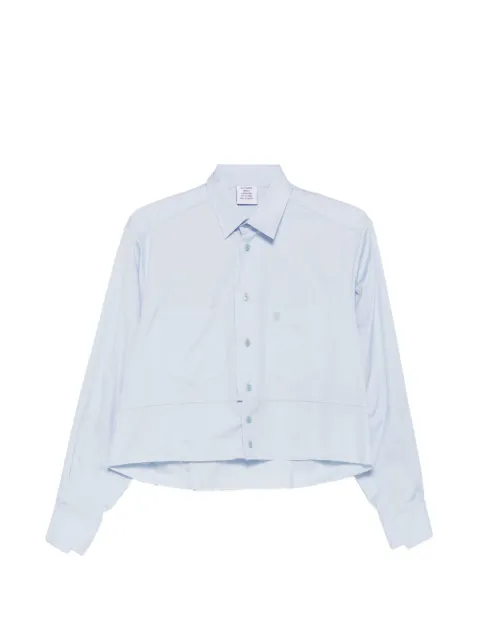 VETEMENTS cropped raw-edge shirt Blue UE76SH030L