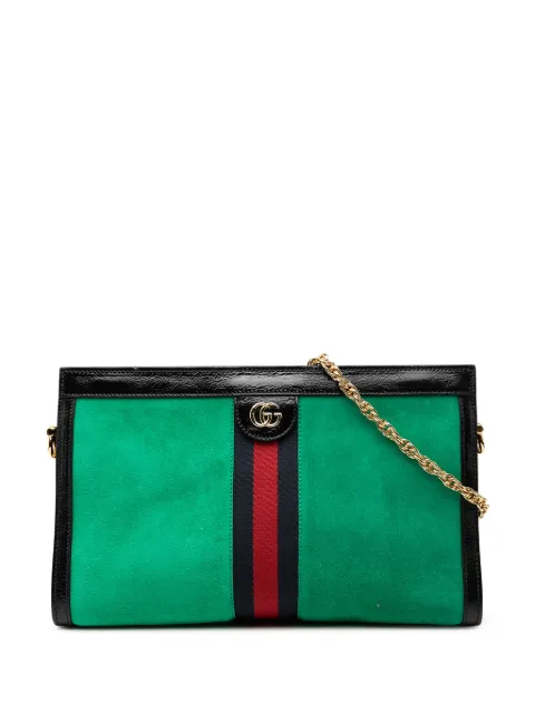 Gucci Pre-Owned 2016-2026 Medium Suede Web Ophidia Chain shoulder bag Green NH8MFQS2QKT3ZEOQ