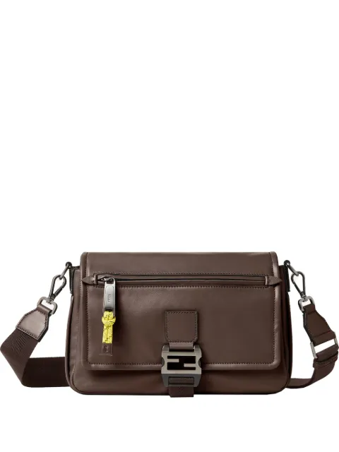 FENDI Flux leather messenger bag Brown 7VA685AV8B