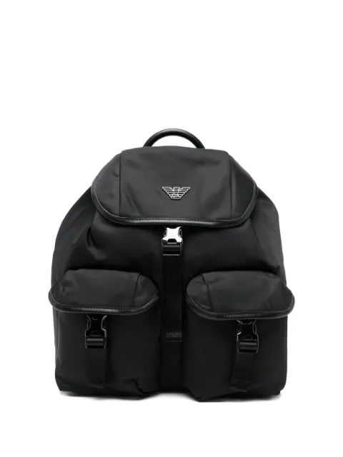 Emporio Armani flap buckle backpack Black EM004503AF13454