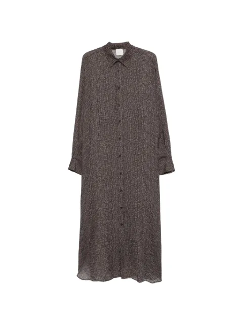 Alysi pattern ramie midi ress Black 116362P6212