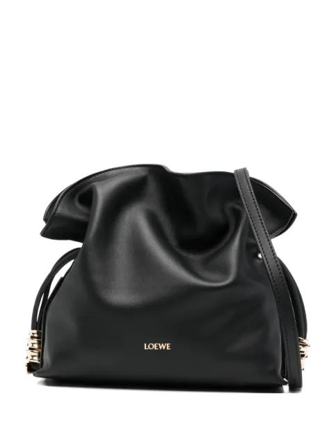 LOEWE mini Flamenco logo-detail clutch bag Black A411FC2XAS