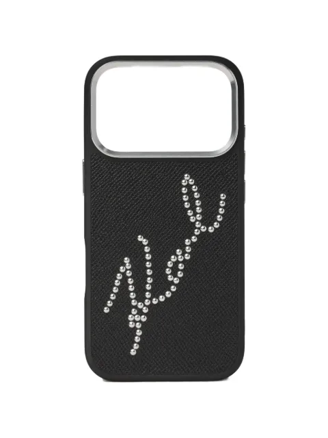 Karl Lagerfeld Signature studs iPhone 17 pro case Black CG260007999