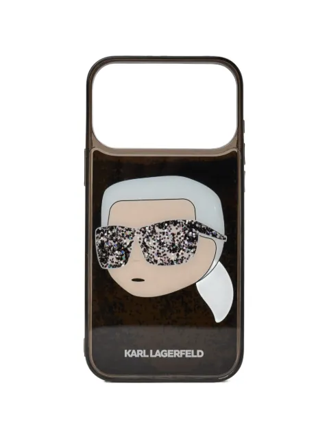 Karl Lagerfeld Ikon Karl glitter iPhone 17 pro case Black CG260014999