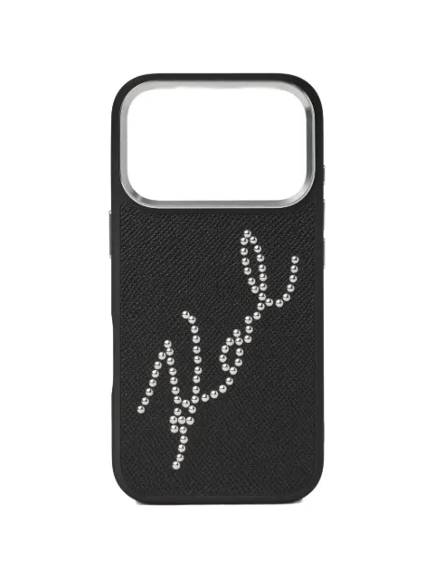 Karl Lagerfeld Signature studs iPhone 17 pro max case Black CG260008999