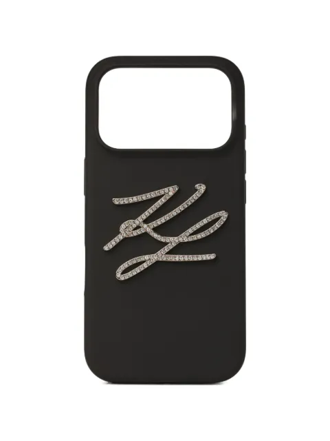 Karl Lagerfeld autograph silicone iPhone 17 pro max case Black CG260017999