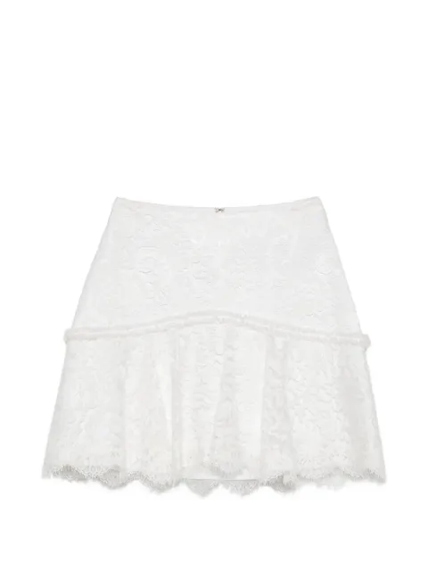 IMROSKA laced ruffled mini skirt White SKA7SKIRT