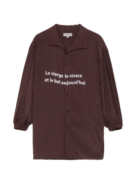 Yohji Yamamoto slogan-print shirt Brown HKB492280103
